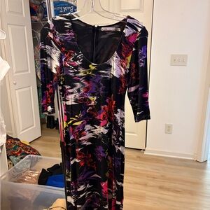Alice + Olivia Multicolor Abstract Long Sleeve Dress